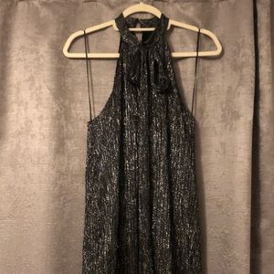 Zara tie neck mini shift dress